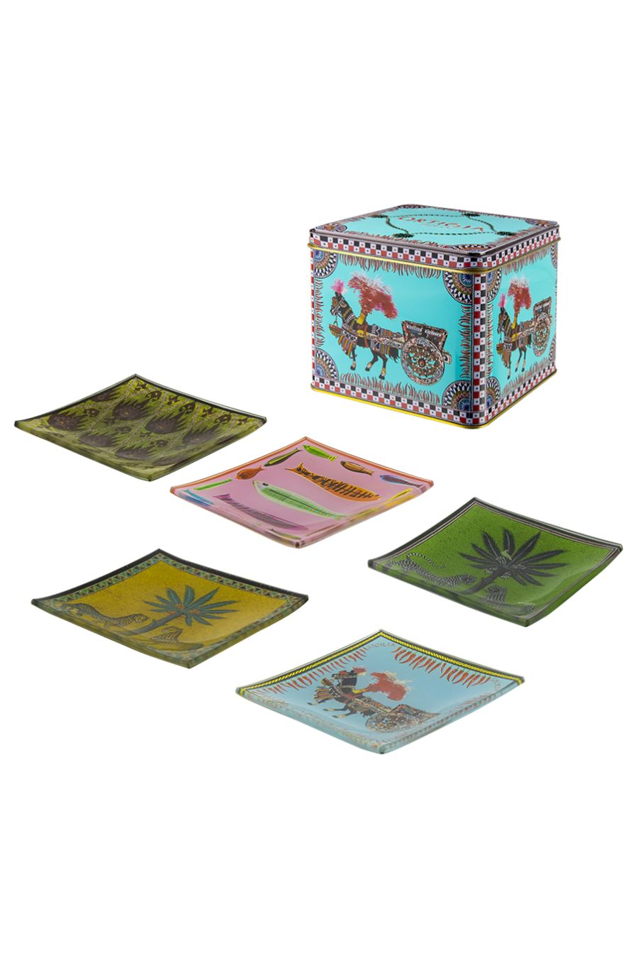 Tin Carretto 5 Glass Plates