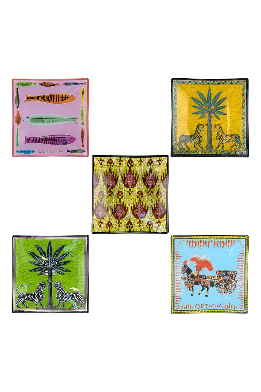 Tin Carretto 5 Glass Plates