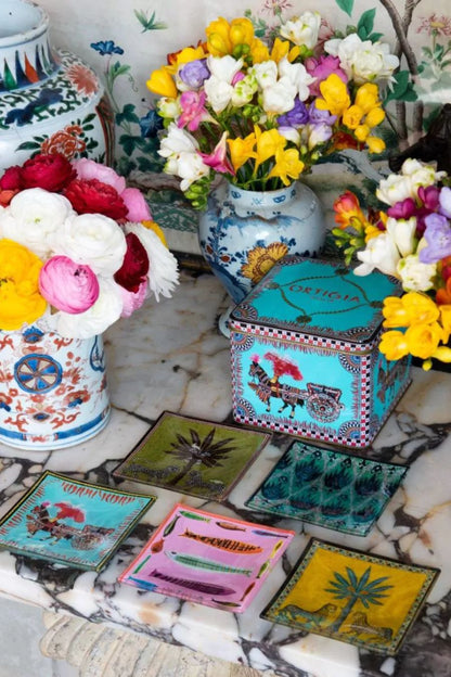 Tin Carretto 5 Glass Plates