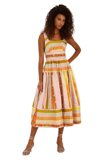 Mara Dress in Abstract Stripe