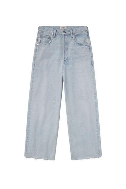 Ayla Raw Hem Crop in Sailor