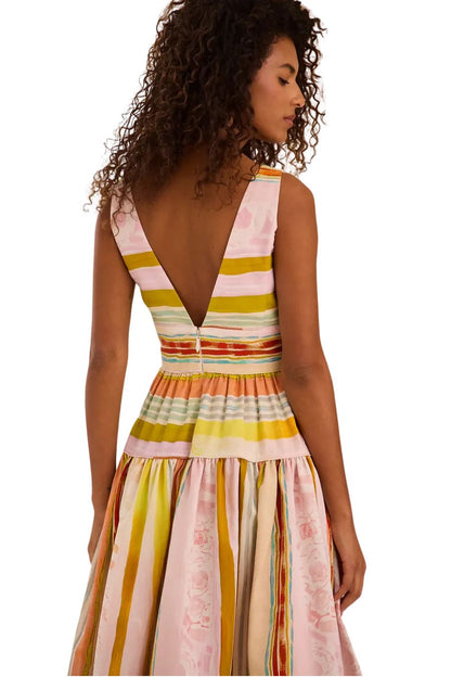 Mara Dress in Abstract Stripe