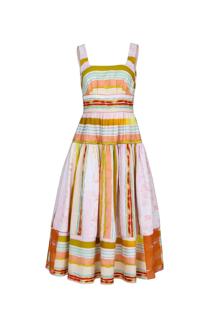 Mara Dress in Abstract Stripe