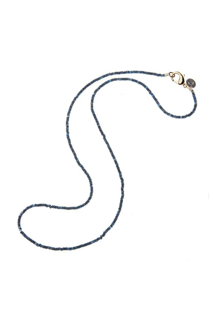 Diamond Cut Double Wrap Kyanite Beaded Necklace