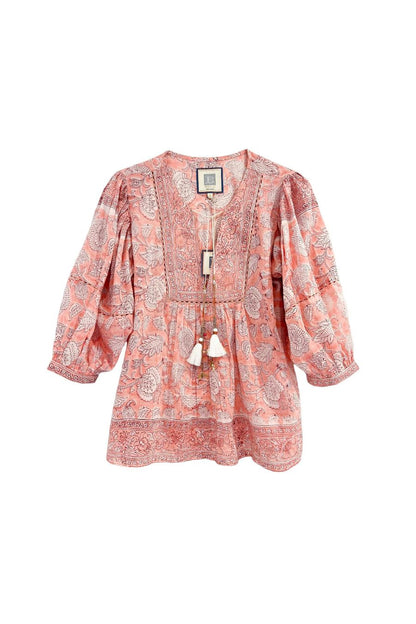 Katie Top in Peach Print