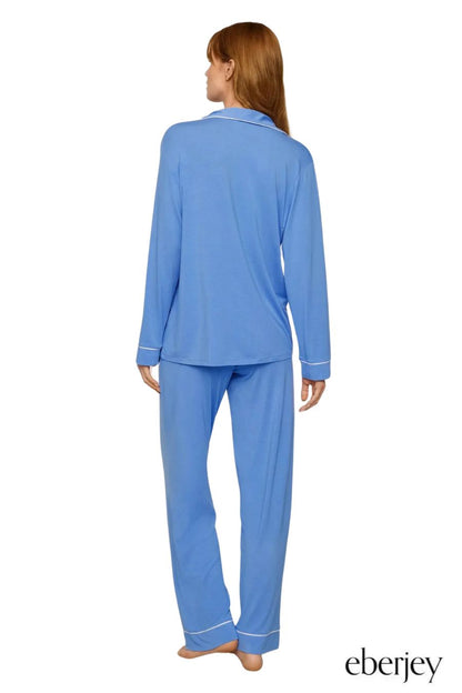 Gisele TENCEL™ Modal Long PJ Set in Cornflower Blue/White