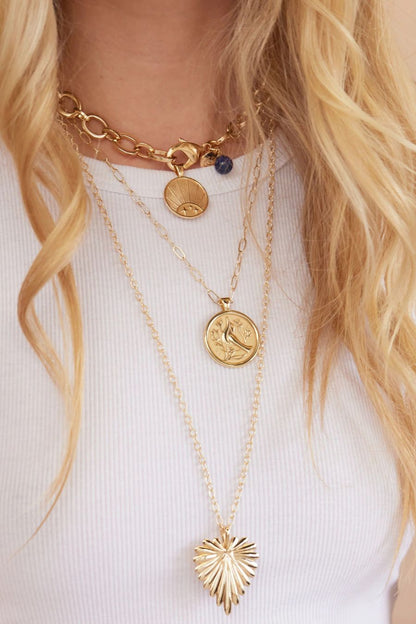 STRONG JW Small Pendant Coin Necklace (Rising Sun)