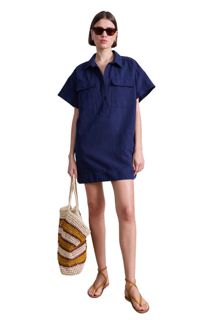 Stefana Shift Dress in Navy