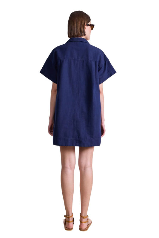 Stefana Shift Dress in Navy