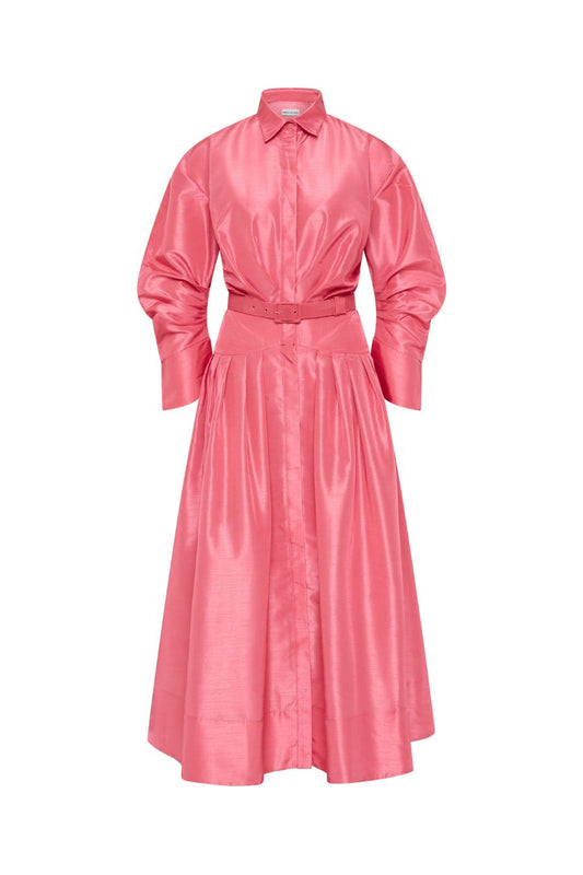 Maple Shirt Midi Dress in Bubblegum Bunny and Babe Winnetka Maple Shirt Midi Dress in Bubblegum Bunny and Babe Winnetka