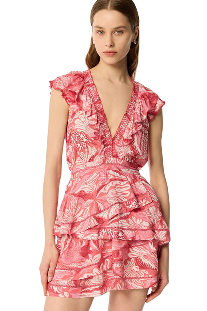 Mini Dress Carol in Pink Tiger Lily