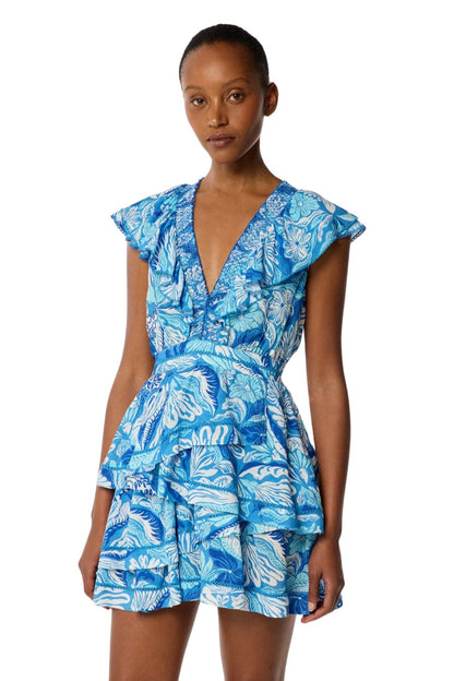 Mini Dress Carol in Blue Tiger Lily