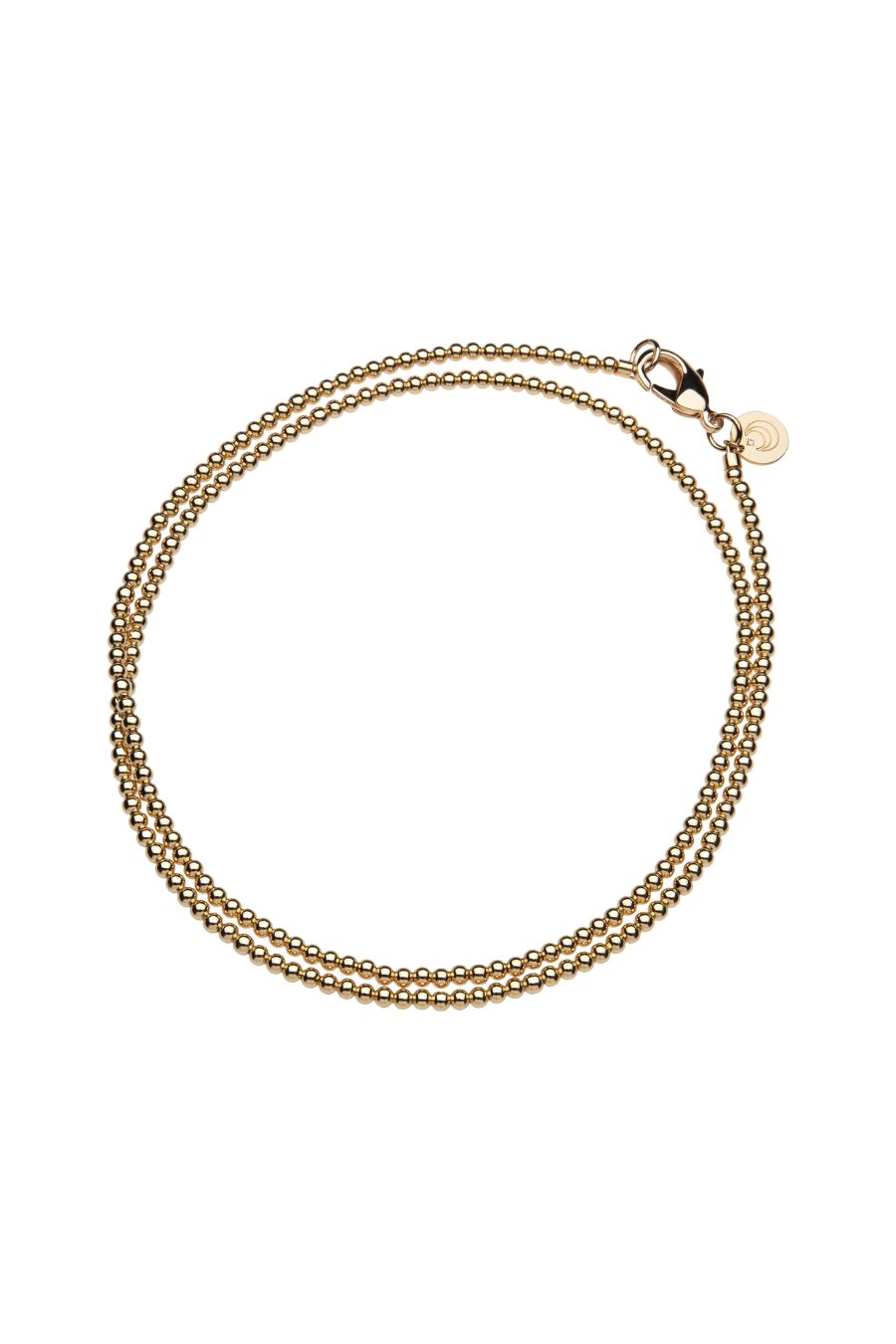 Gold Bead Double Wrap Necklace