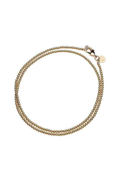 Gold Bead Double Wrap Necklace