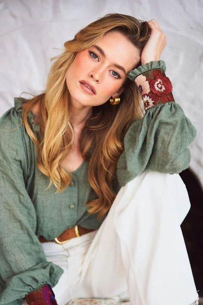 Pansy Blouse in Green