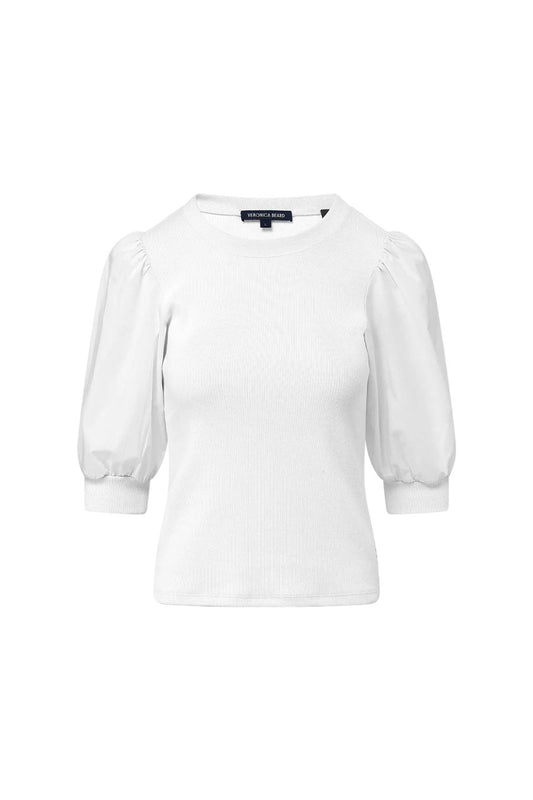 Coralee Crew Neck Top in White
