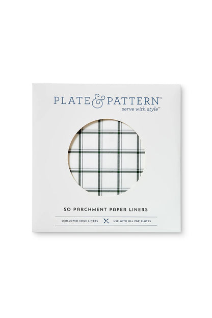 "Tahoe Pine" Green Plaid Flat Plate Liners