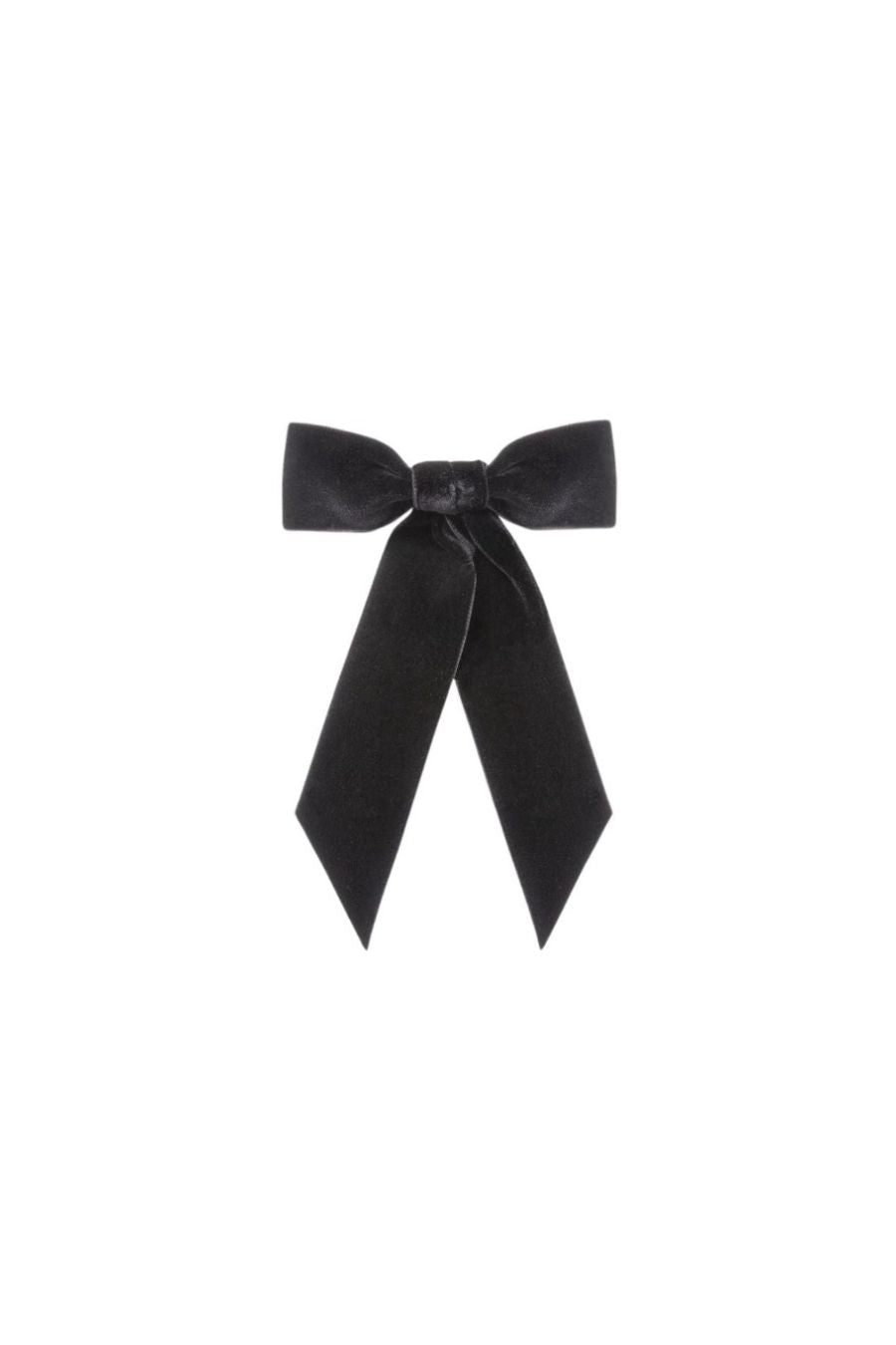 Wide Velvet Bow Barrette in Black