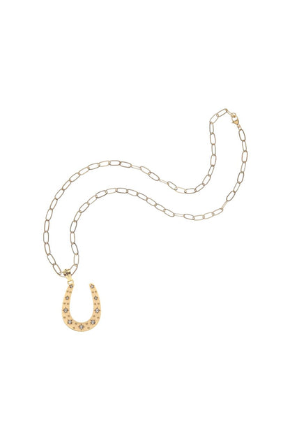 Lucky Starry Horseshoe Pendant Necklace