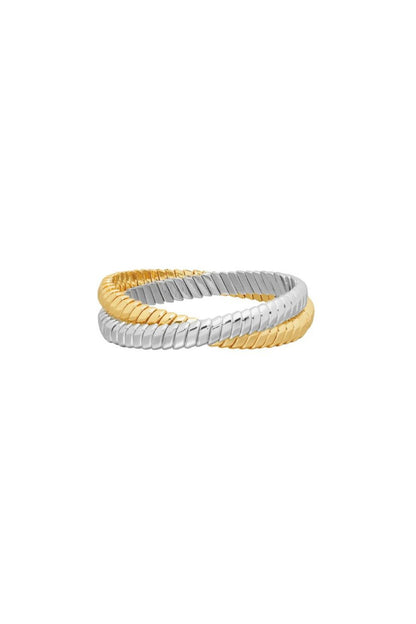 The Double Cobra Bracelet in Mixed Metals