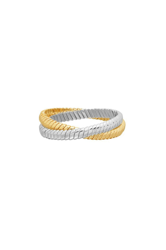 The Double Cobra Bracelet in Mixed Metals