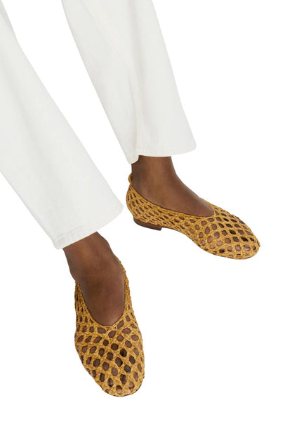 Woven Ballerina Flat in Natural