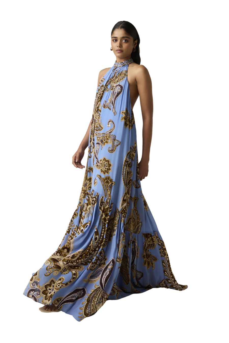 Saya Long Dress in Cornflower Blue