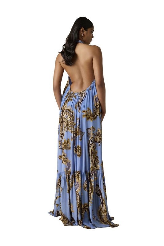 Saya Long Dress in Cornflower Blue