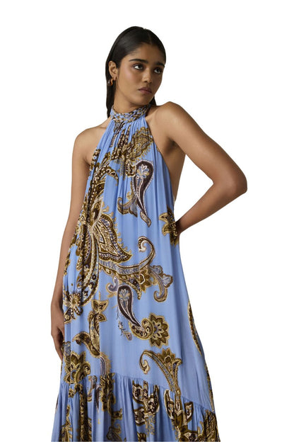 Saya Long Dress in Cornflower Blue