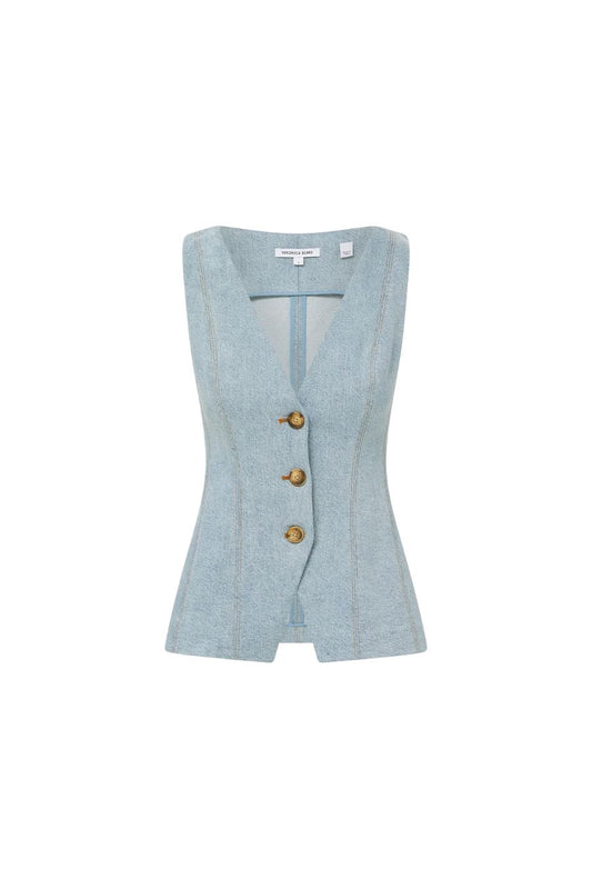 Avalina Denim Vest in Blue Mirage