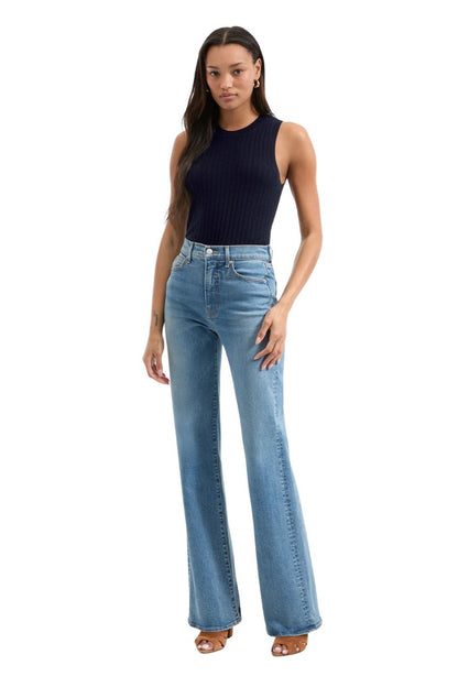 Crosbie Slim Wide-Leg Jean in Ripple Haze