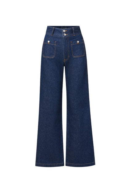 Taylor Patch-Pocket Wide-Leg Jean in Indigo Rinse