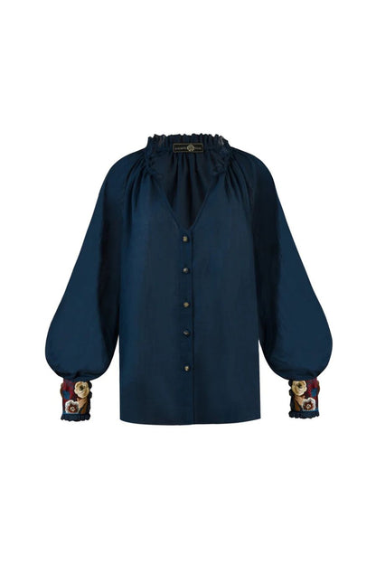 Pansy Blouse in Navy