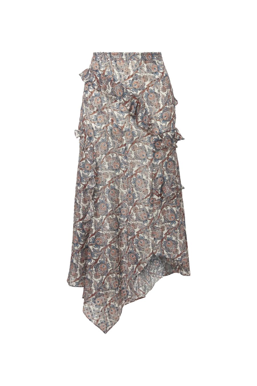 Eleonora Silk Midi Skirt in Dove Multi