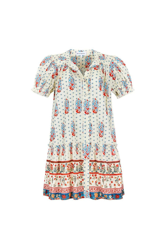 Drifter Mini Dress in Fall Floral Cream