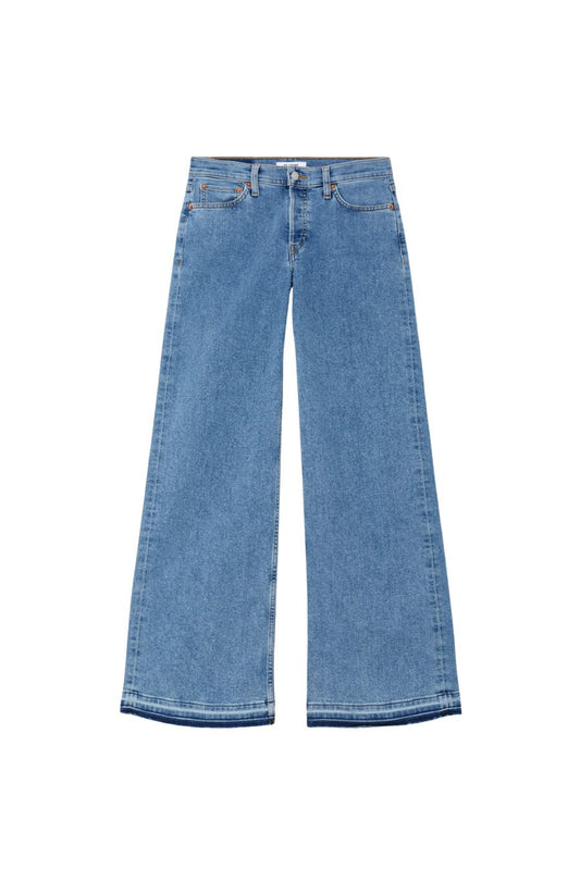 Comfort Stretch Mid Rise Wide Leg in Azulito