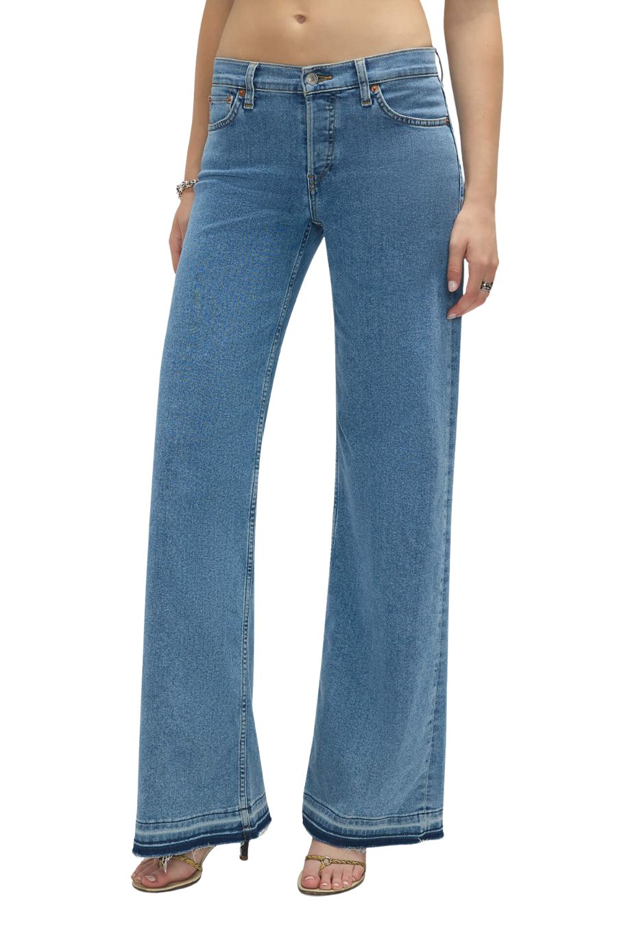 Comfort Stretch Mid Rise Wide Leg in Azulito