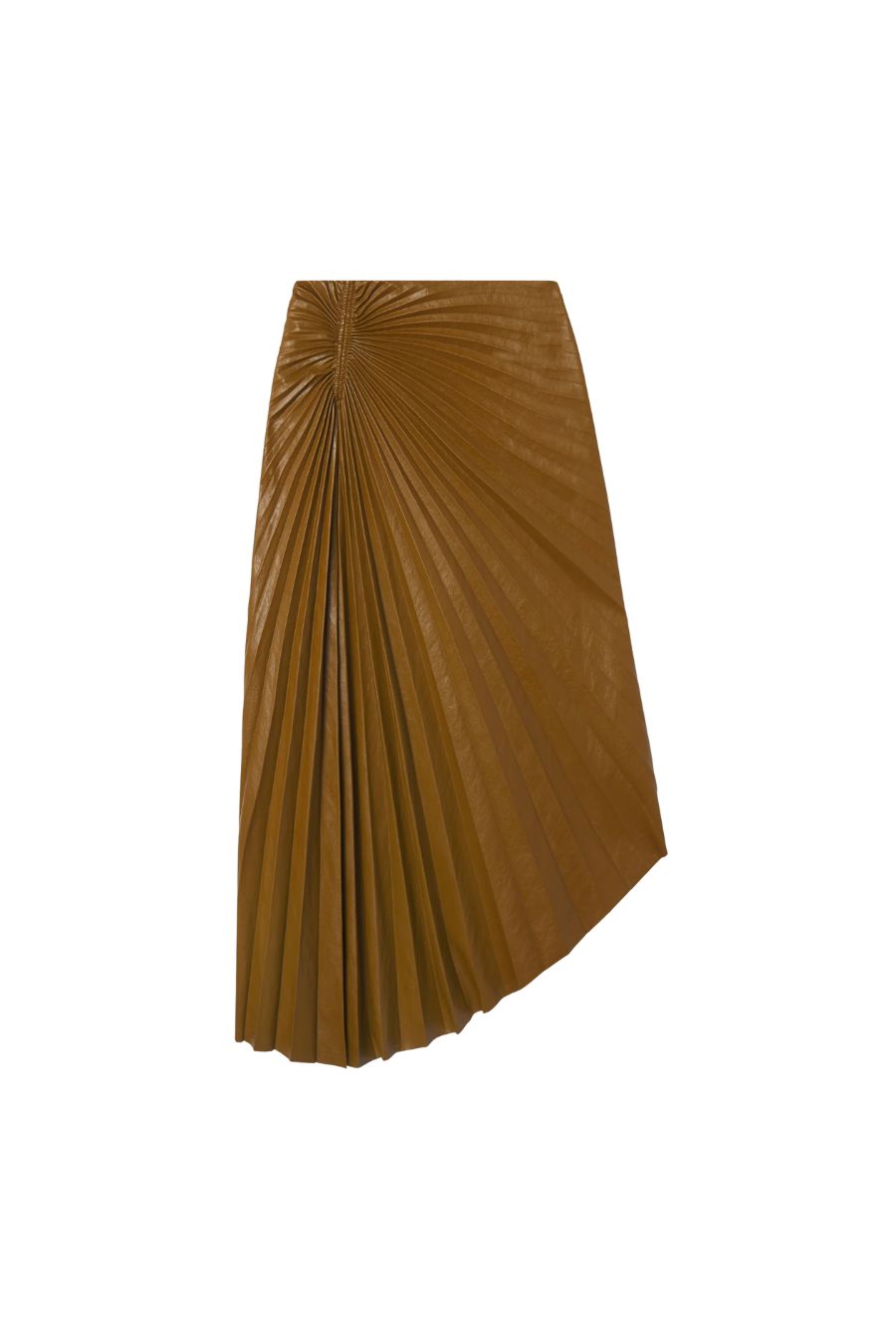 Tracy Vegan Leather Skirt in Saddle