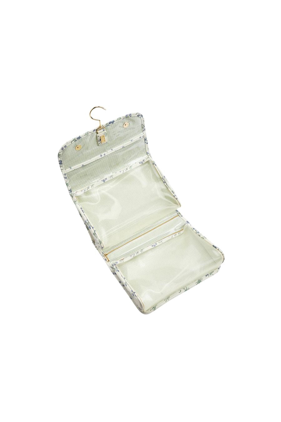 LUXE Hanging Toiletry case Provence with Green Pinstripe Liner