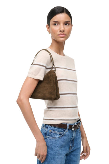 Valerie Shoulder Bag in Truffle Suede