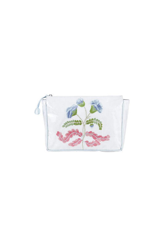 Carnation Large Makeup Bag in Blue