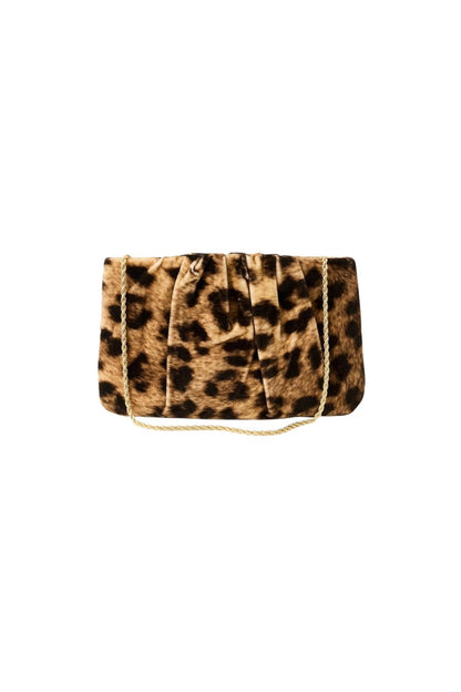 Serena Gathered Clutch in Leopard