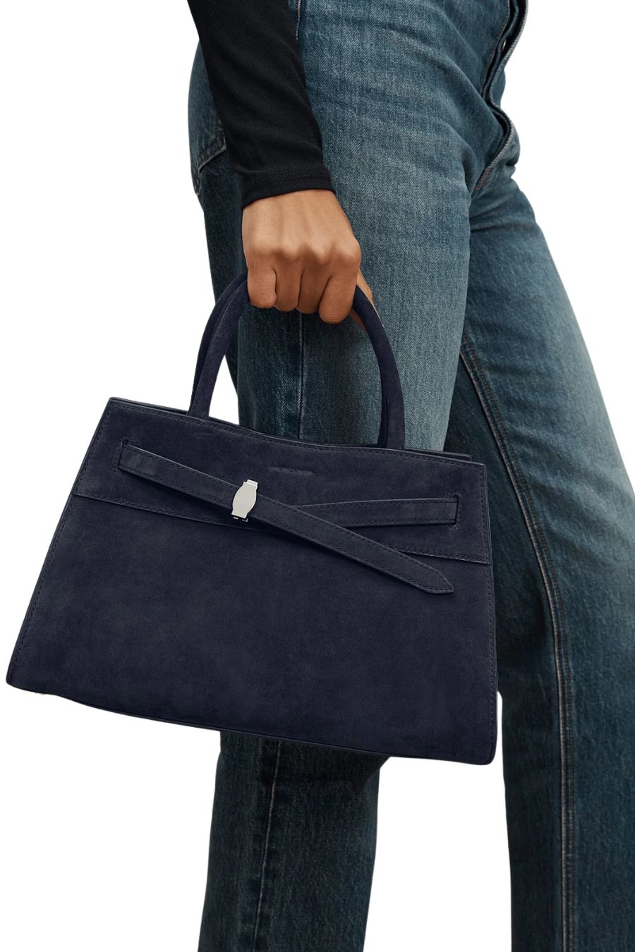 Veronica Beard Suede Dash Bag in Navy
