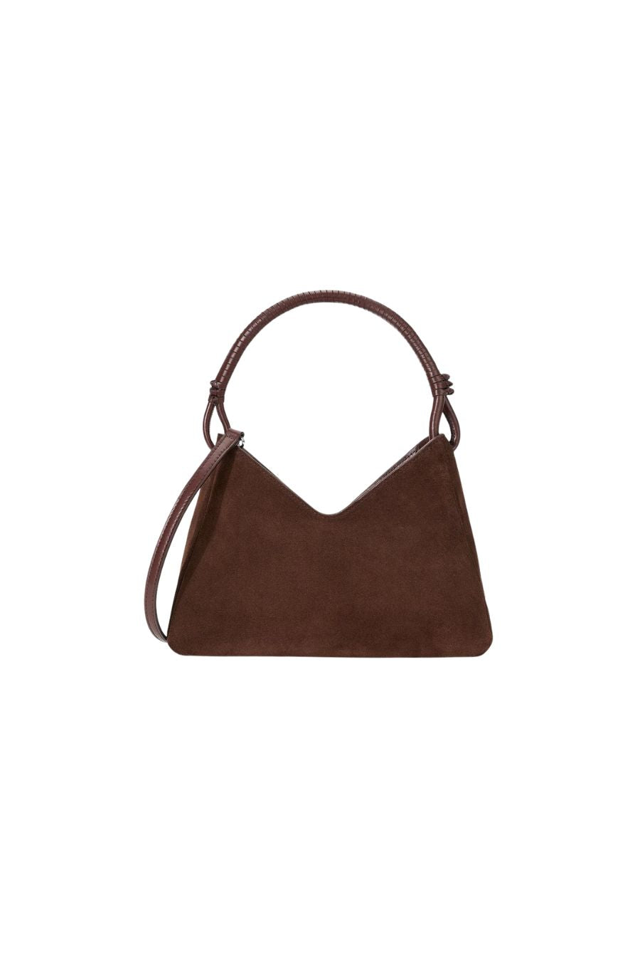 Valerie Shoulder Bag in Mahogany Suede