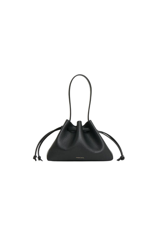 Drawstring Pouchette in Black