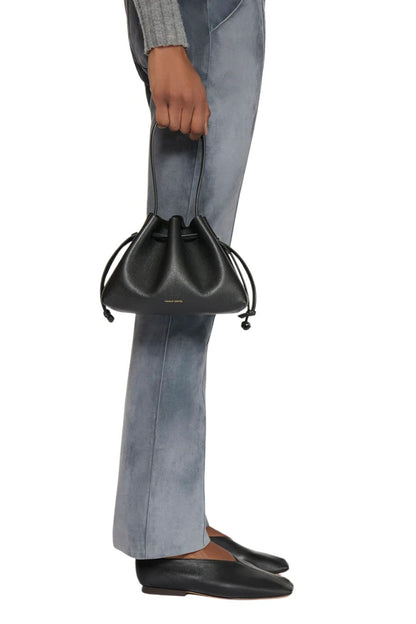 Drawstring Pouchette in Black