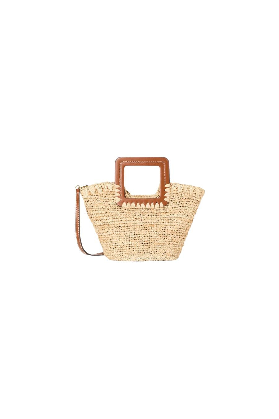 Shirley Raffia Mini Bucket in Natural/Tan
