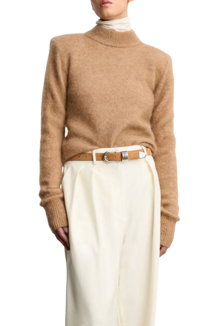 Hollyhock Suede in Caramel & Silver