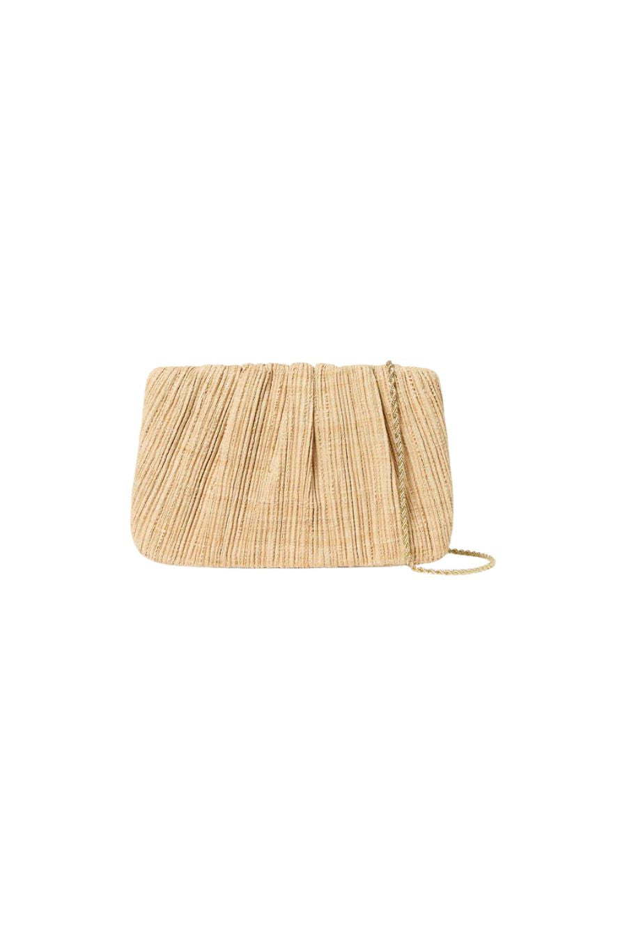 Brit Natural Flat Pleated Clutch