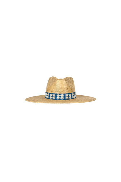 Navy Flora Tile Palm Hat